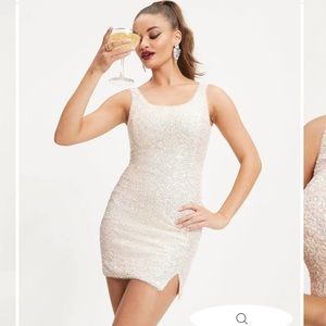 White Sequin Dress